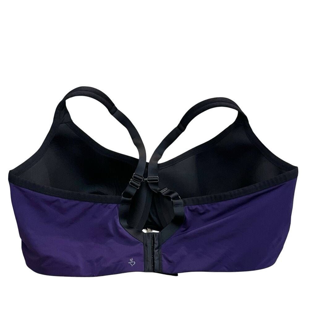 Torrid Mid Impact Underwire Sports Bra 50DDD Purple Black Molded Full Coverage - Picture 4 of 7